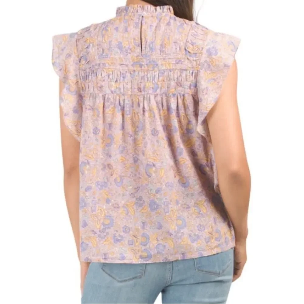 Anthropologie Love The Label Ruffle Josepha Top Sz M